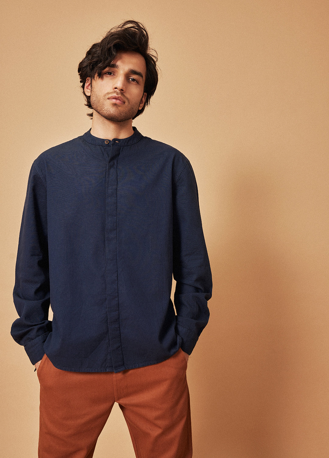 Indigo Mandarin Shirt