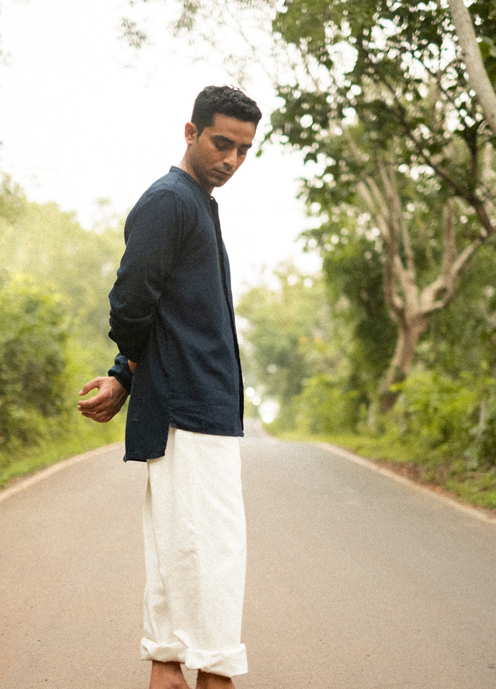 Indigo Mandarin Shirt