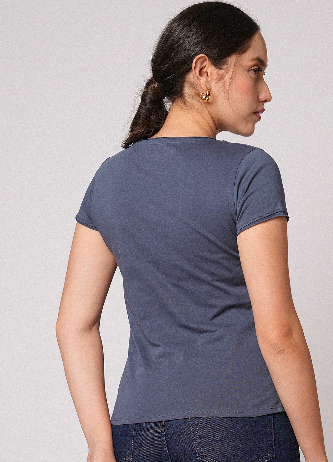 Infinity Blue Organic Cotton Slim T Shirt For Women Online
