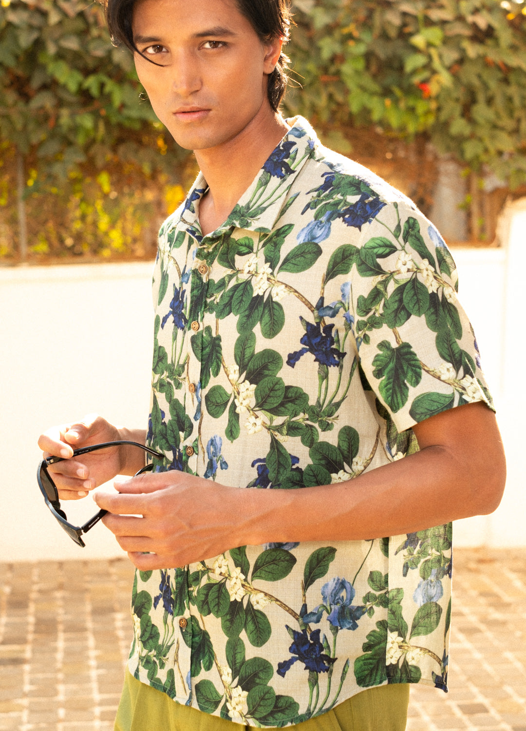 Iris Half-Sleeve Muslin Shirt