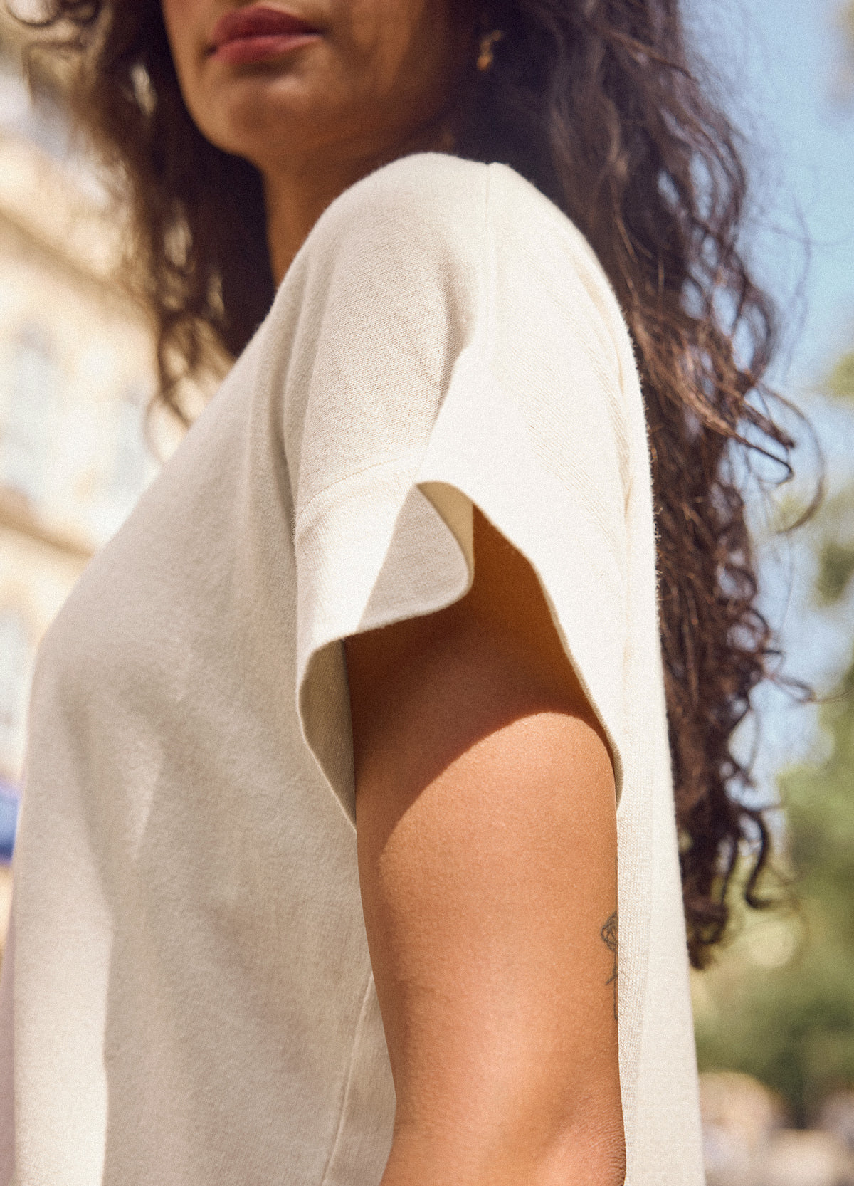 Ivory Fine Knit Tee