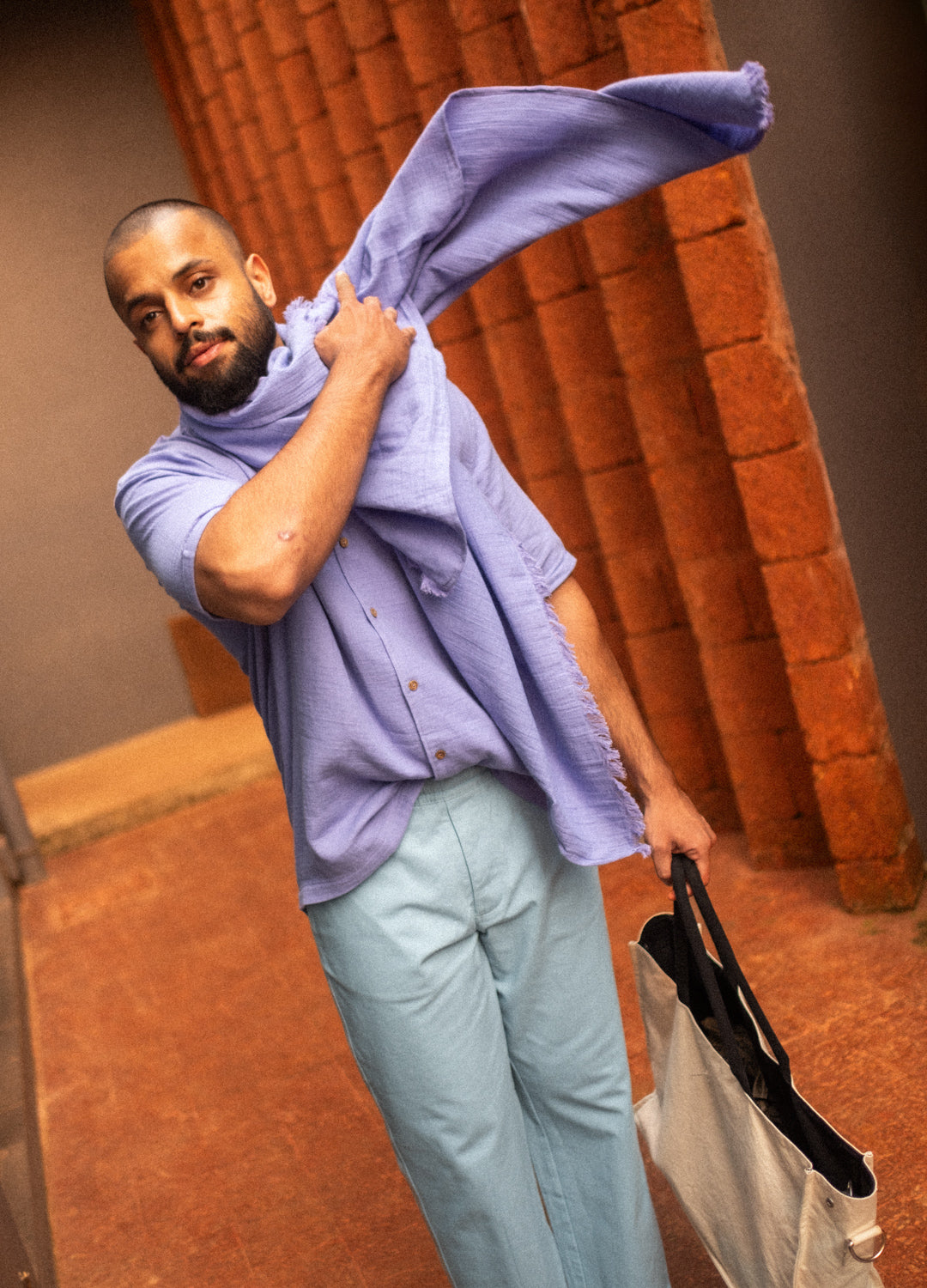 Lavender Cuban Muslin Shirt