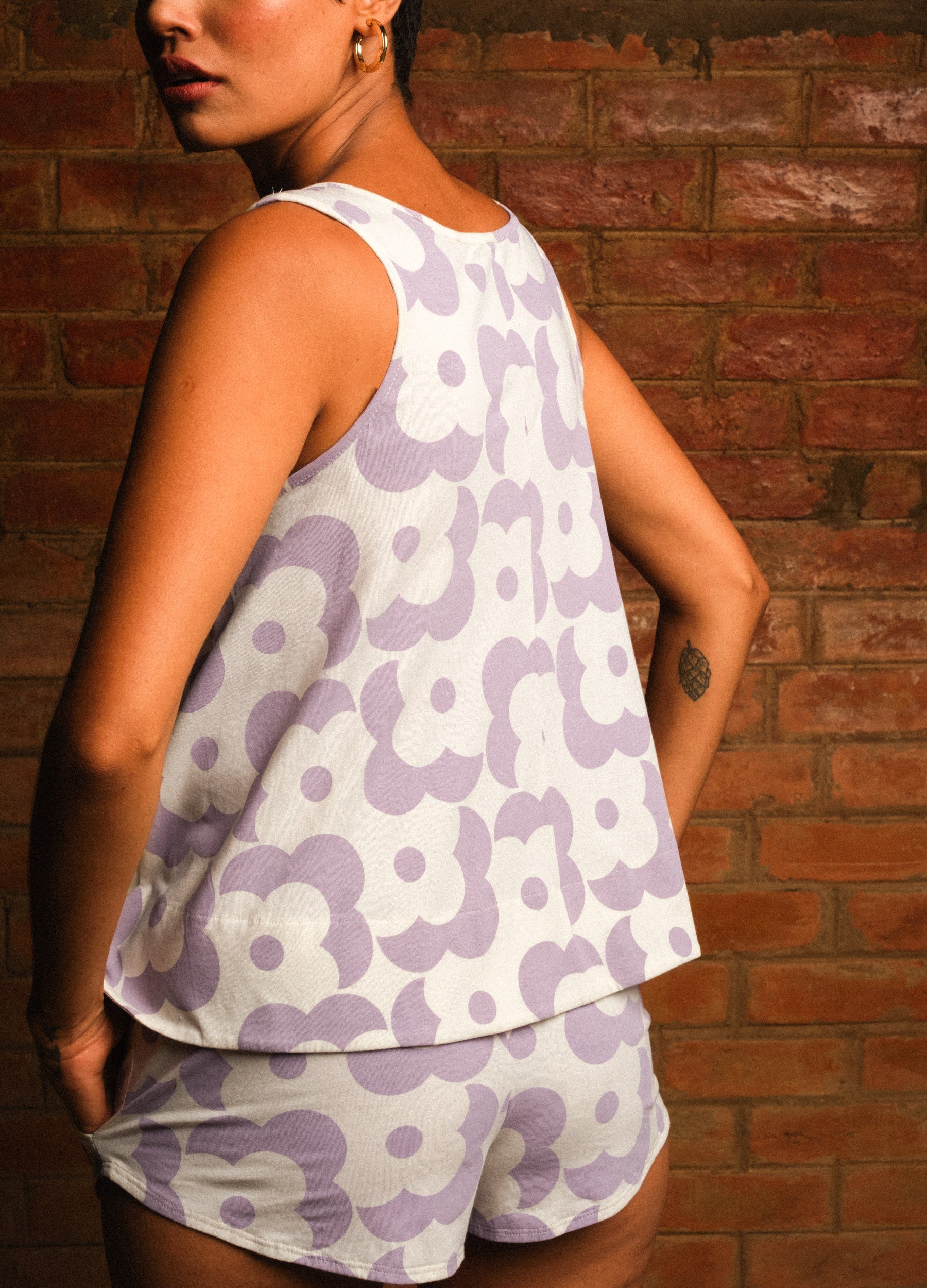 Lavender Floral Easy Shorts