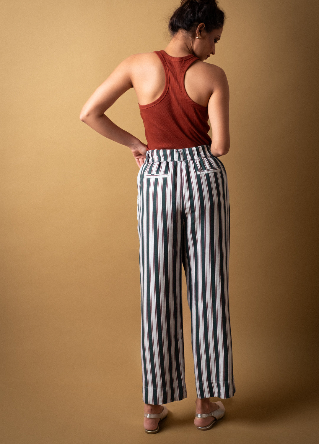 Malini Linen Pants In Stripes