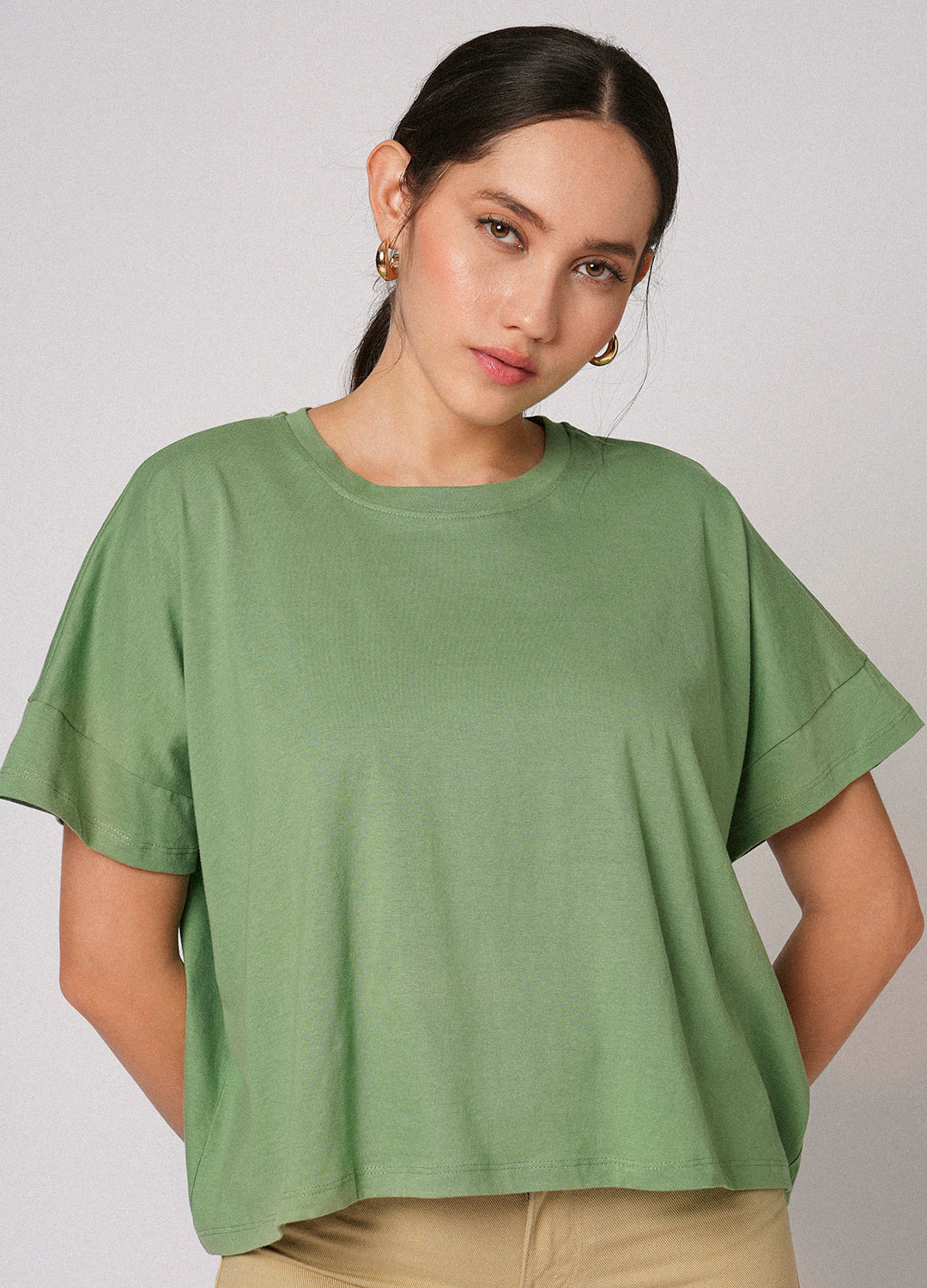 Matcha Green Organic Cotton Oversized Tees For Women Online