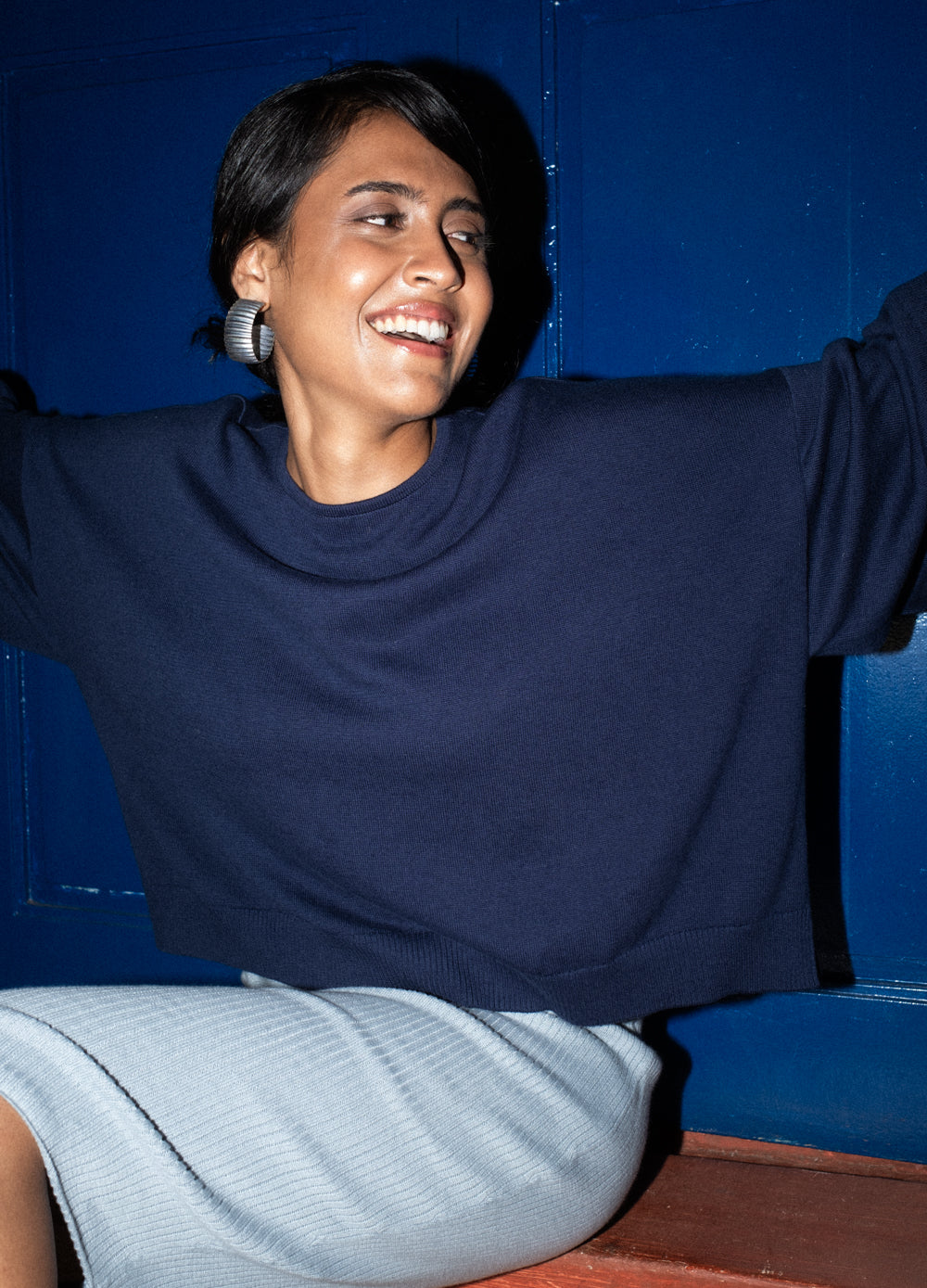 Organic Cotton Blue Midnight Jumper For Women Online