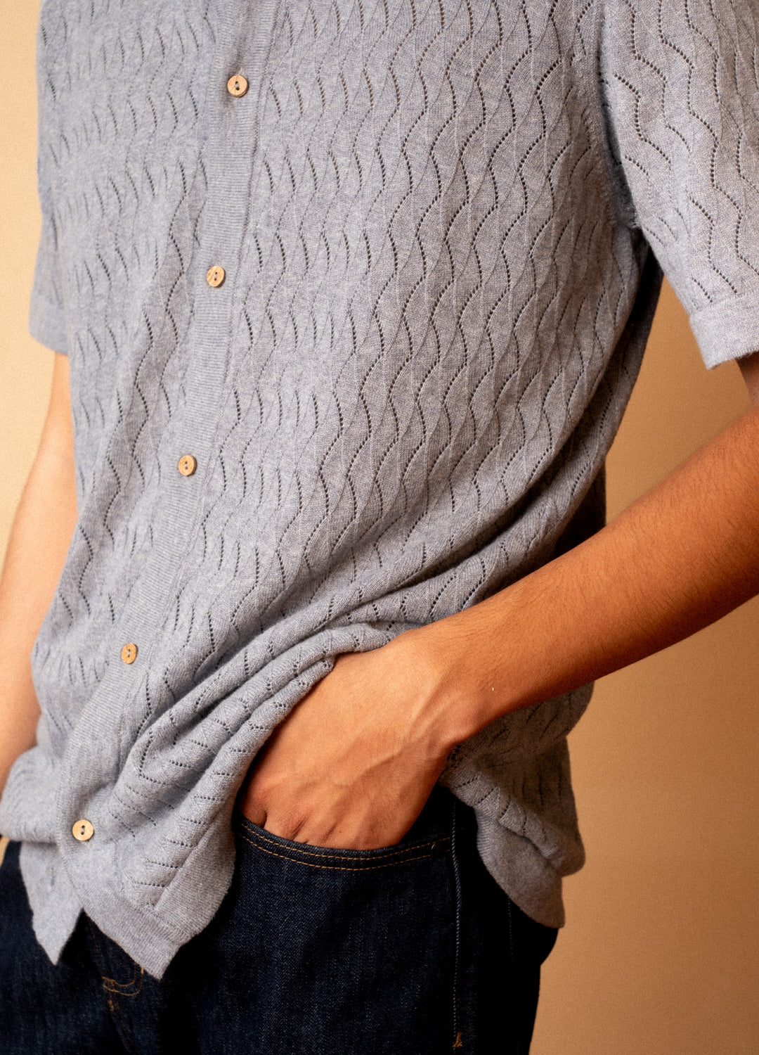 Mist Open-Knit Shirt