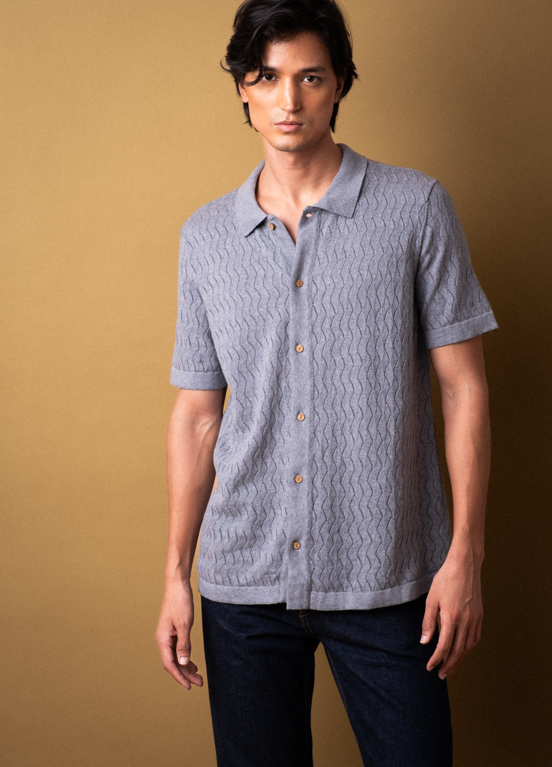 Mist Open-Knit Shirt