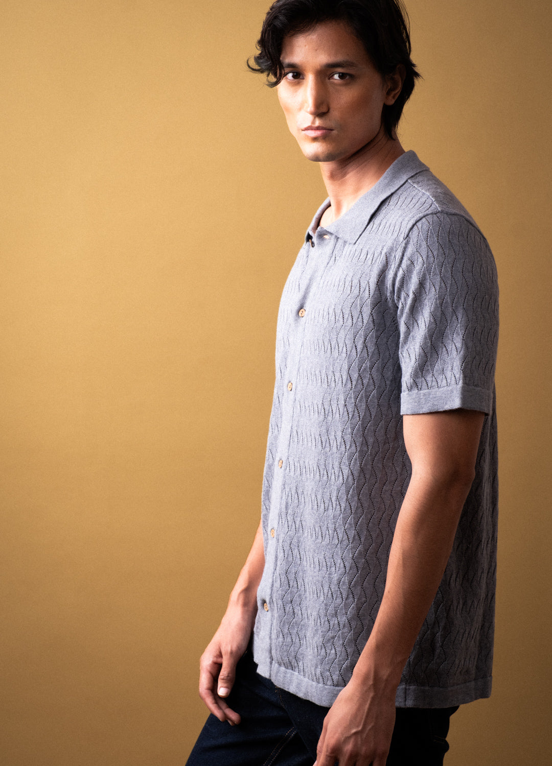 Mist Open-Knit Shirt