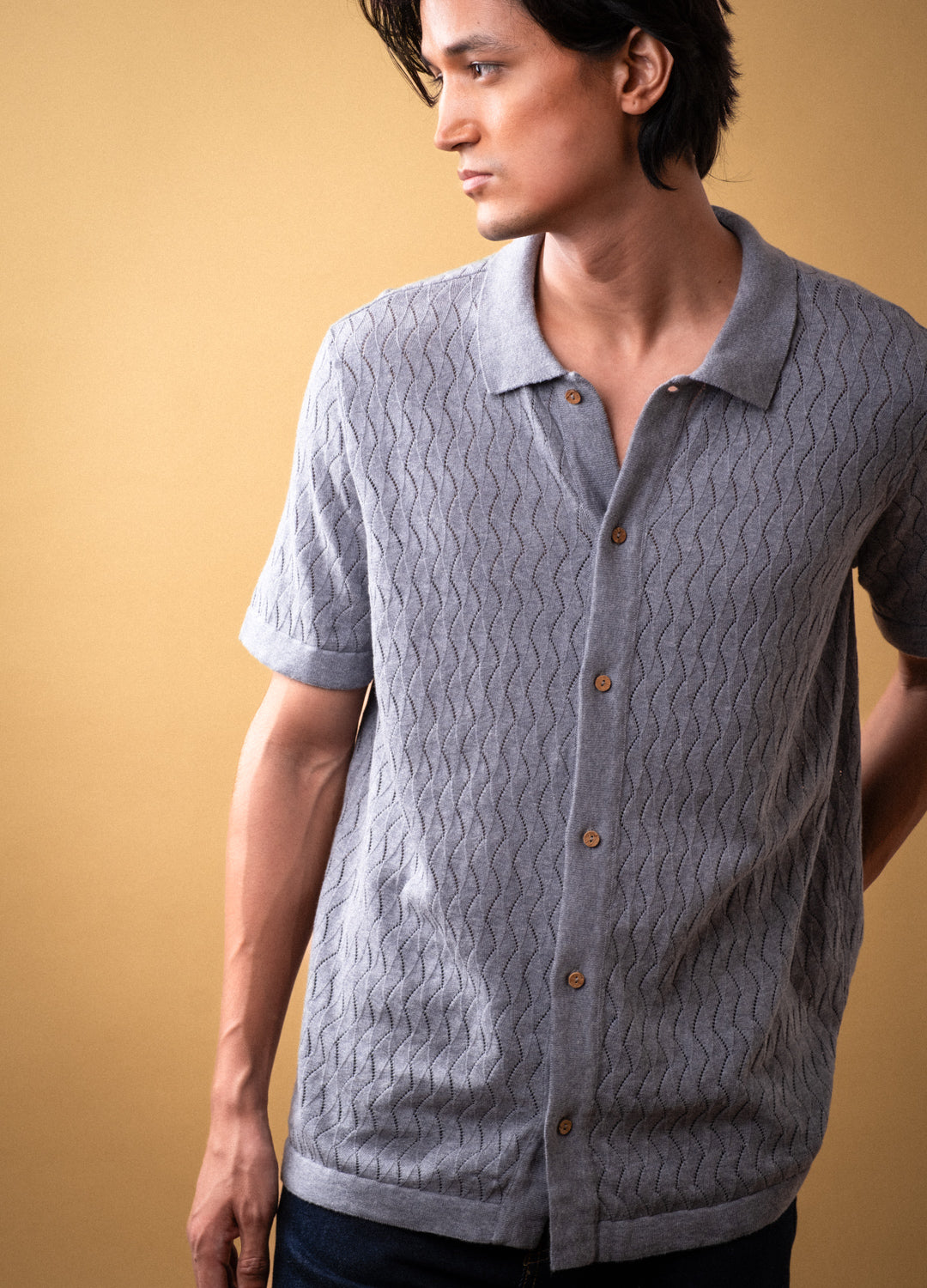 Mist Open-Knit Shirt