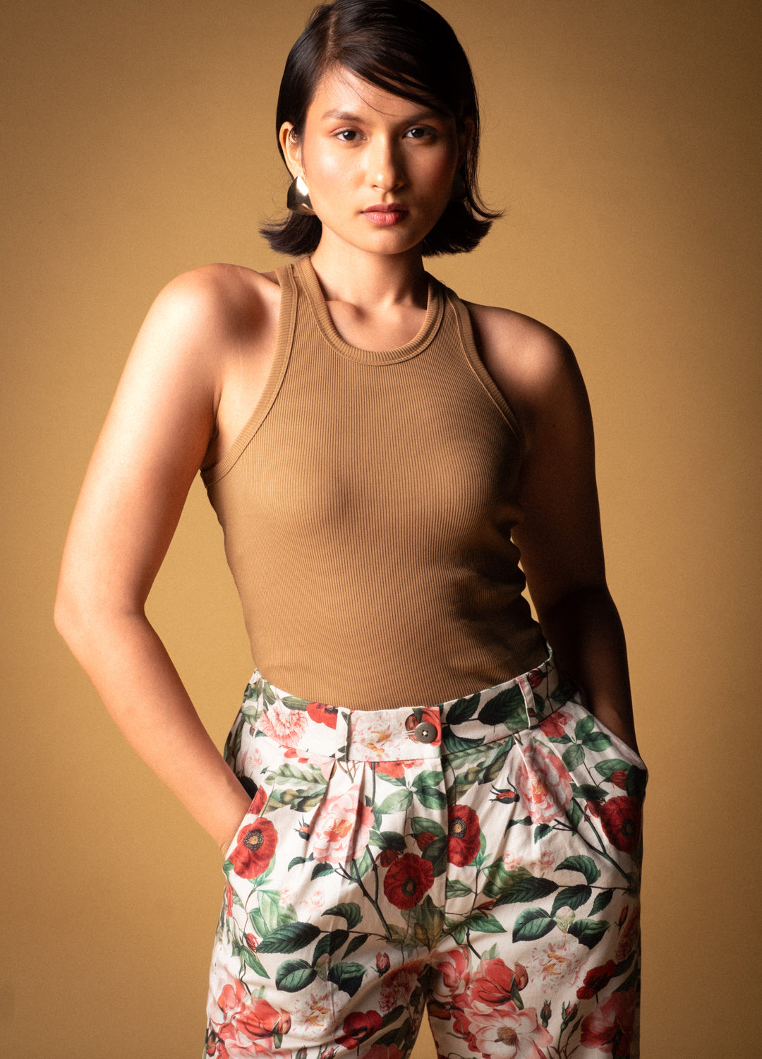 Mocha Brown Racerback Organic Cotton Tank Top For Women Online