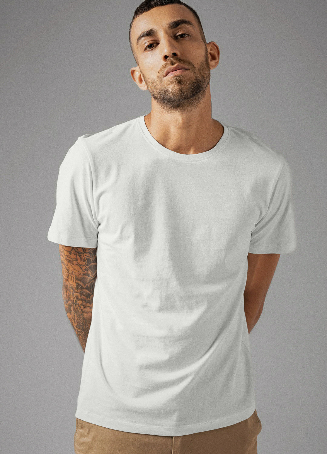 Moonlight Grey Classic Organic Cotton T-shirt For Men Online