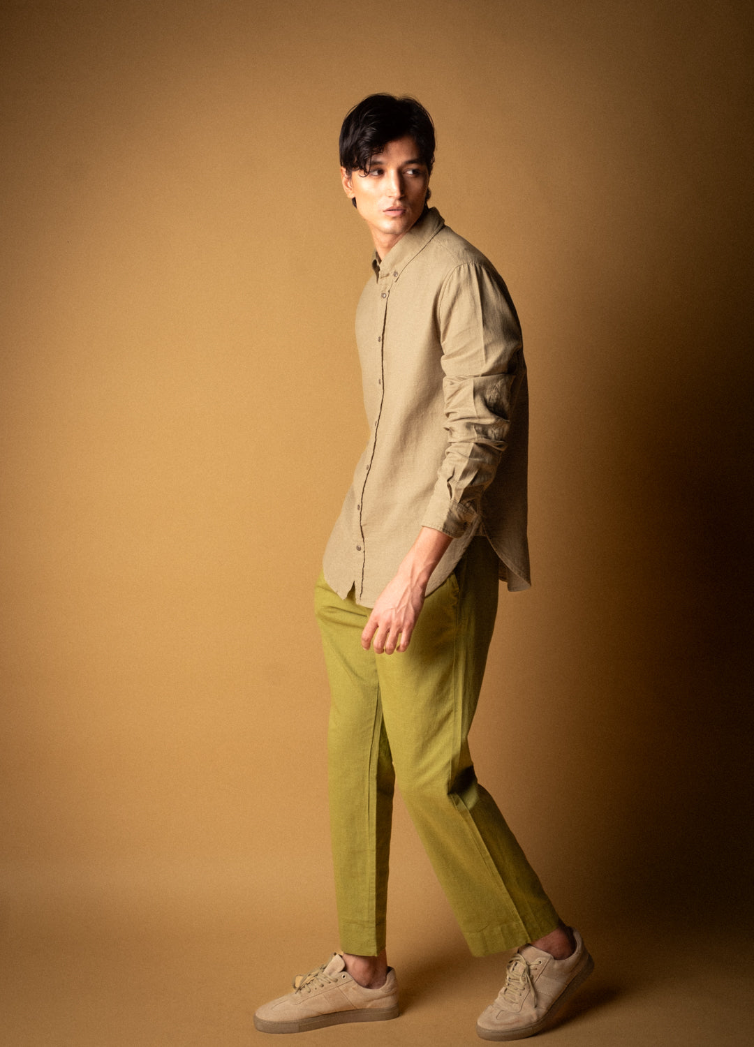 Rafi Linen Pants In Olive