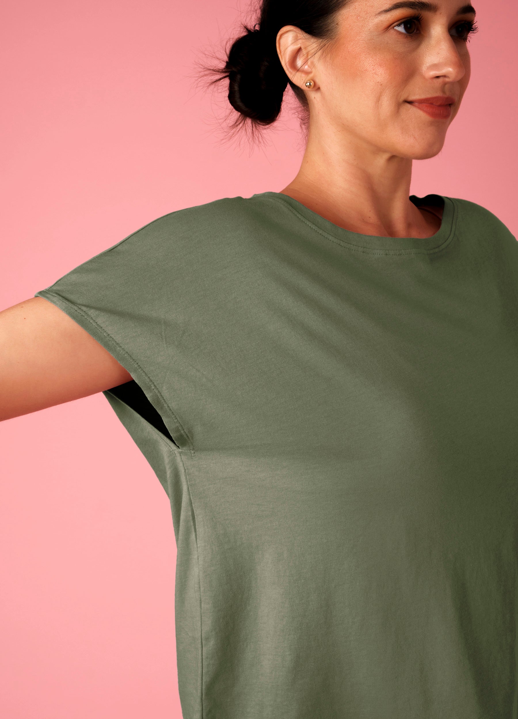 Moss Drop-Shoulder Tee