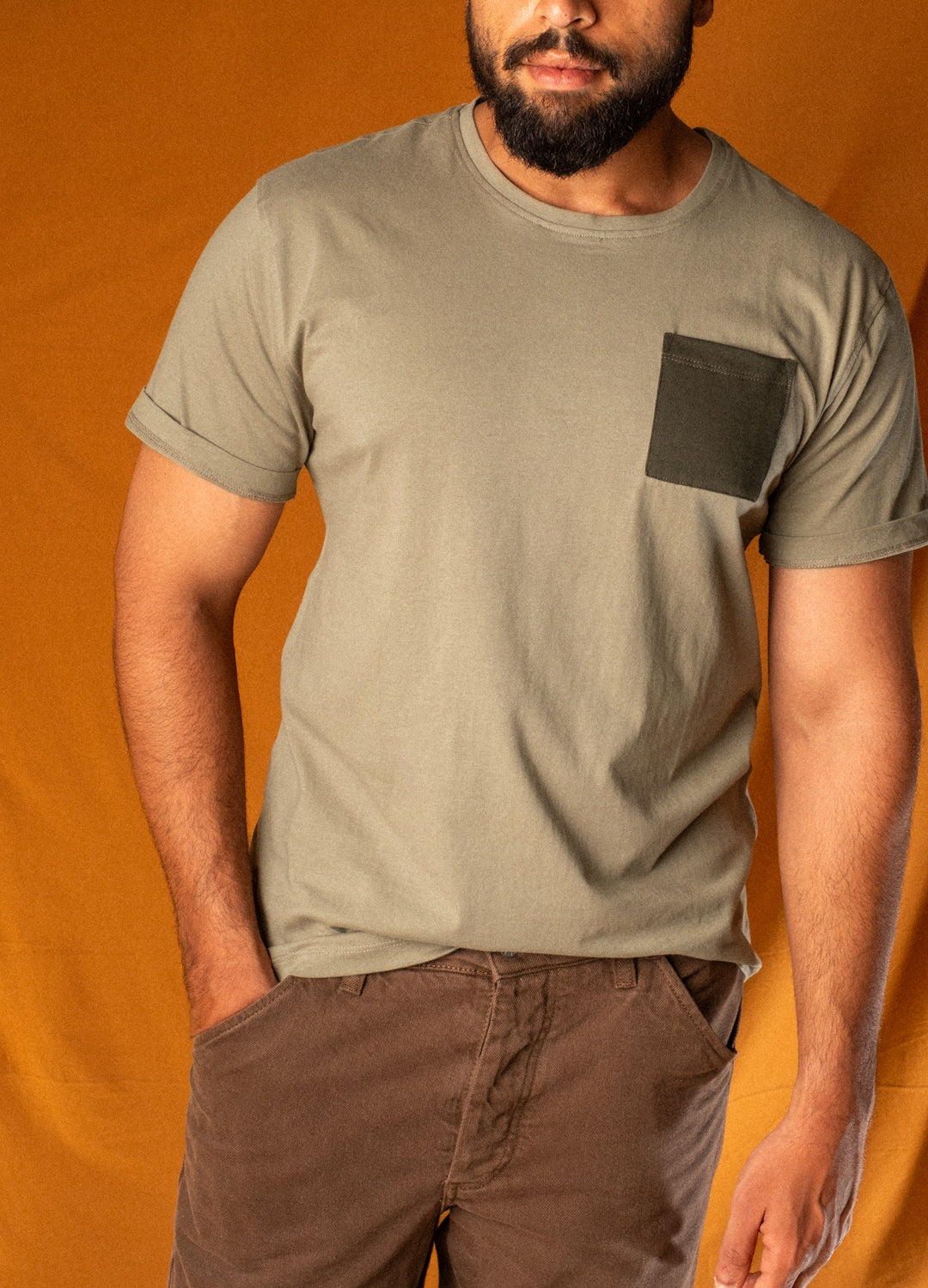 Moss Green Organic Cotton Pocket T Shirt For Men Online