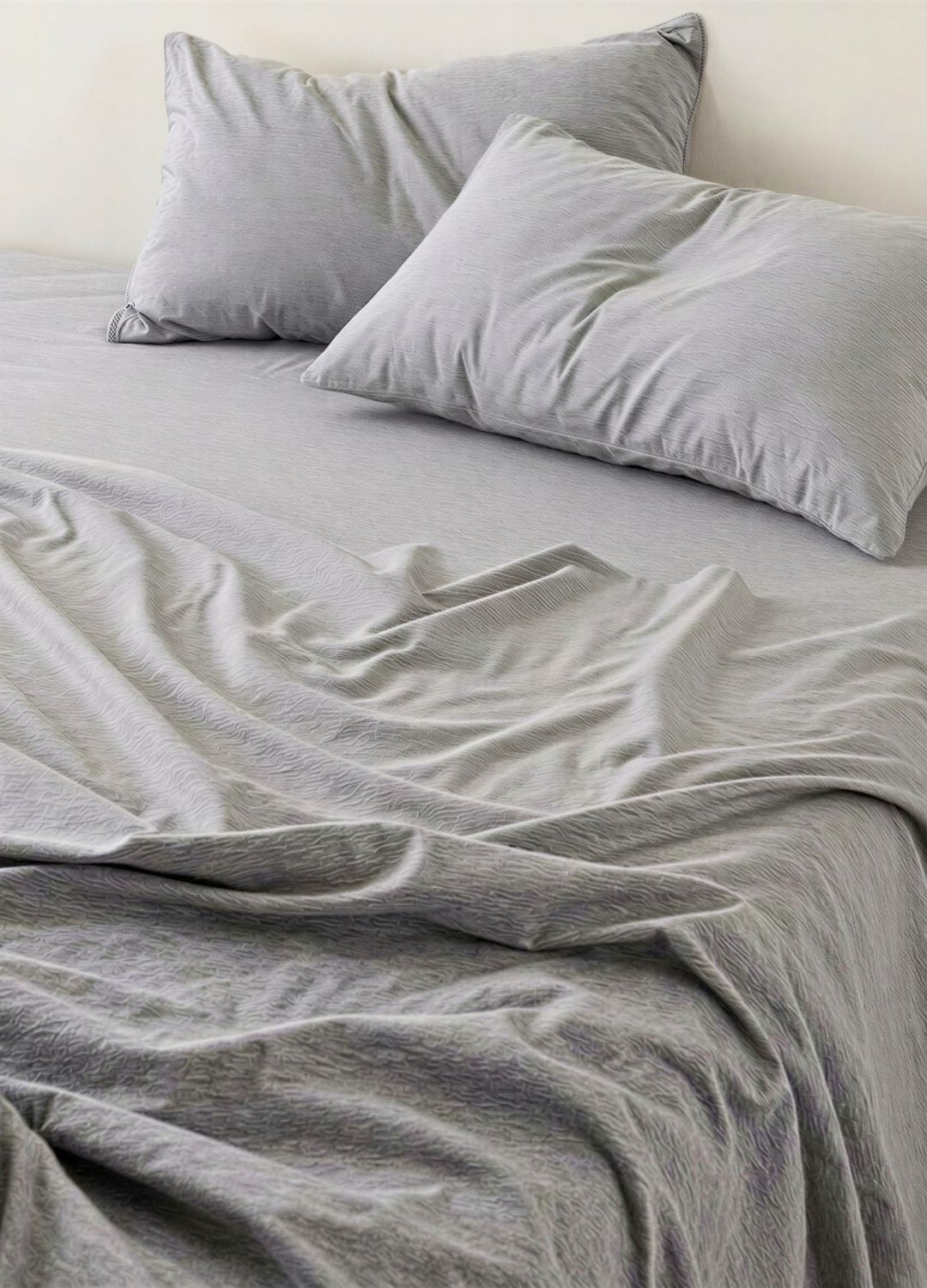 Grey Melange Jersey Bedsheet Set