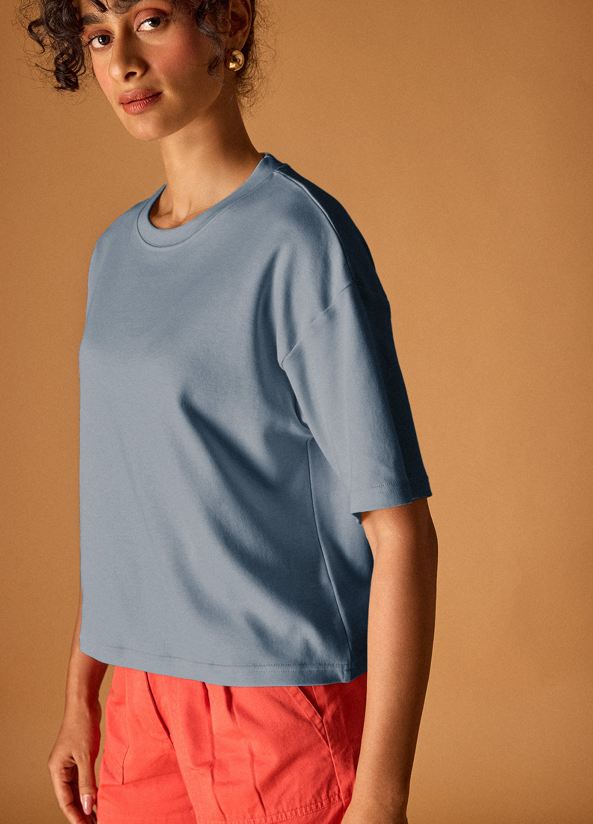 Infinity Drop-Shoulder Cropped Tee