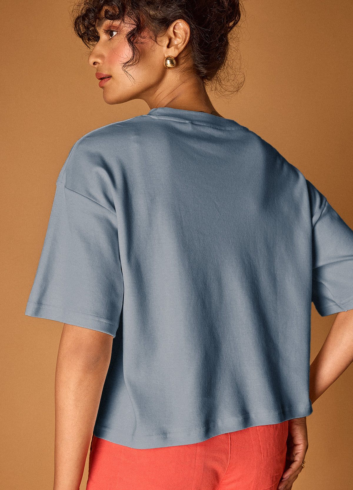 Nebula Drop-Shoulder Cropped Tee