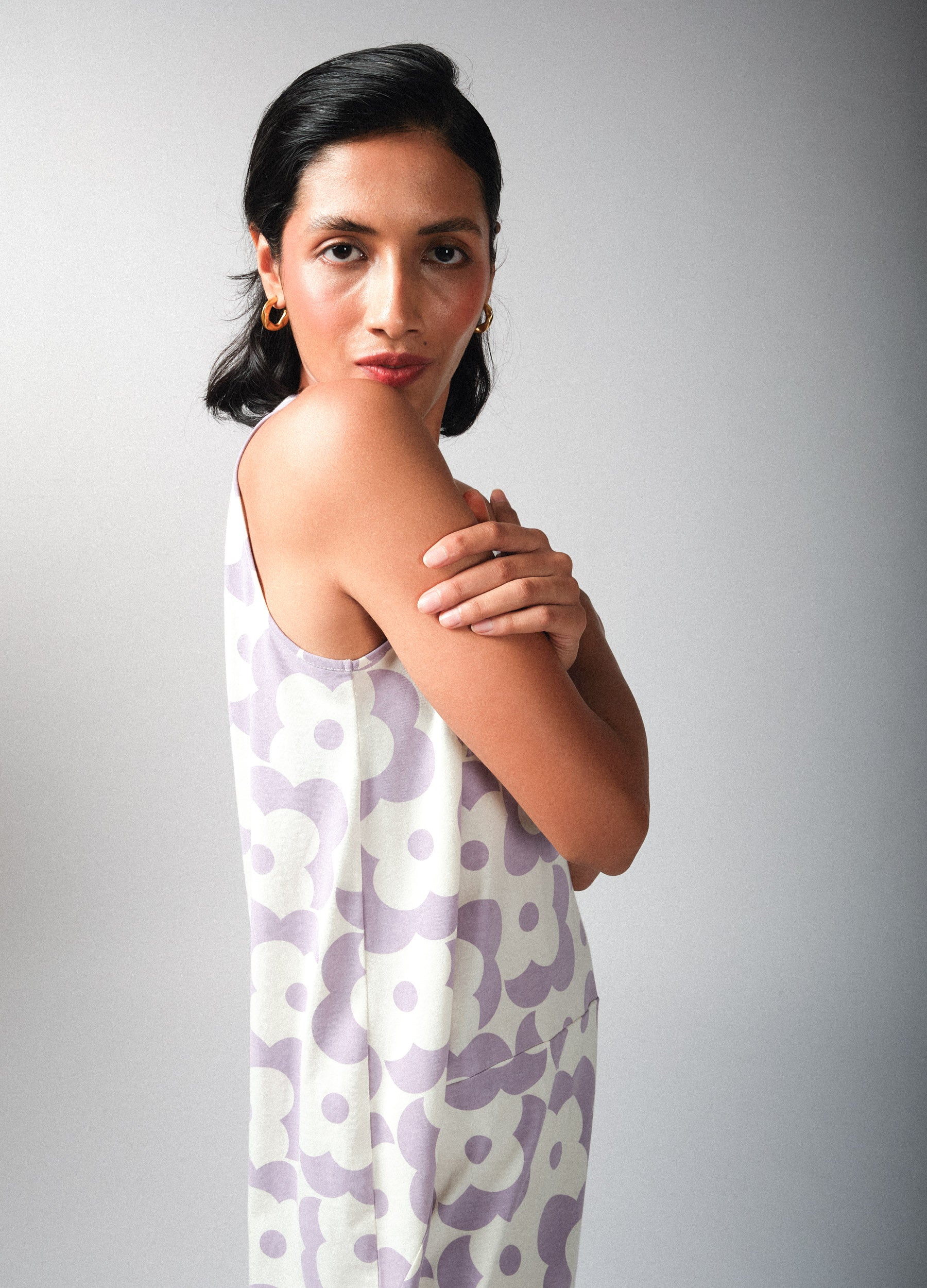 Lavender Floral Sack Dress