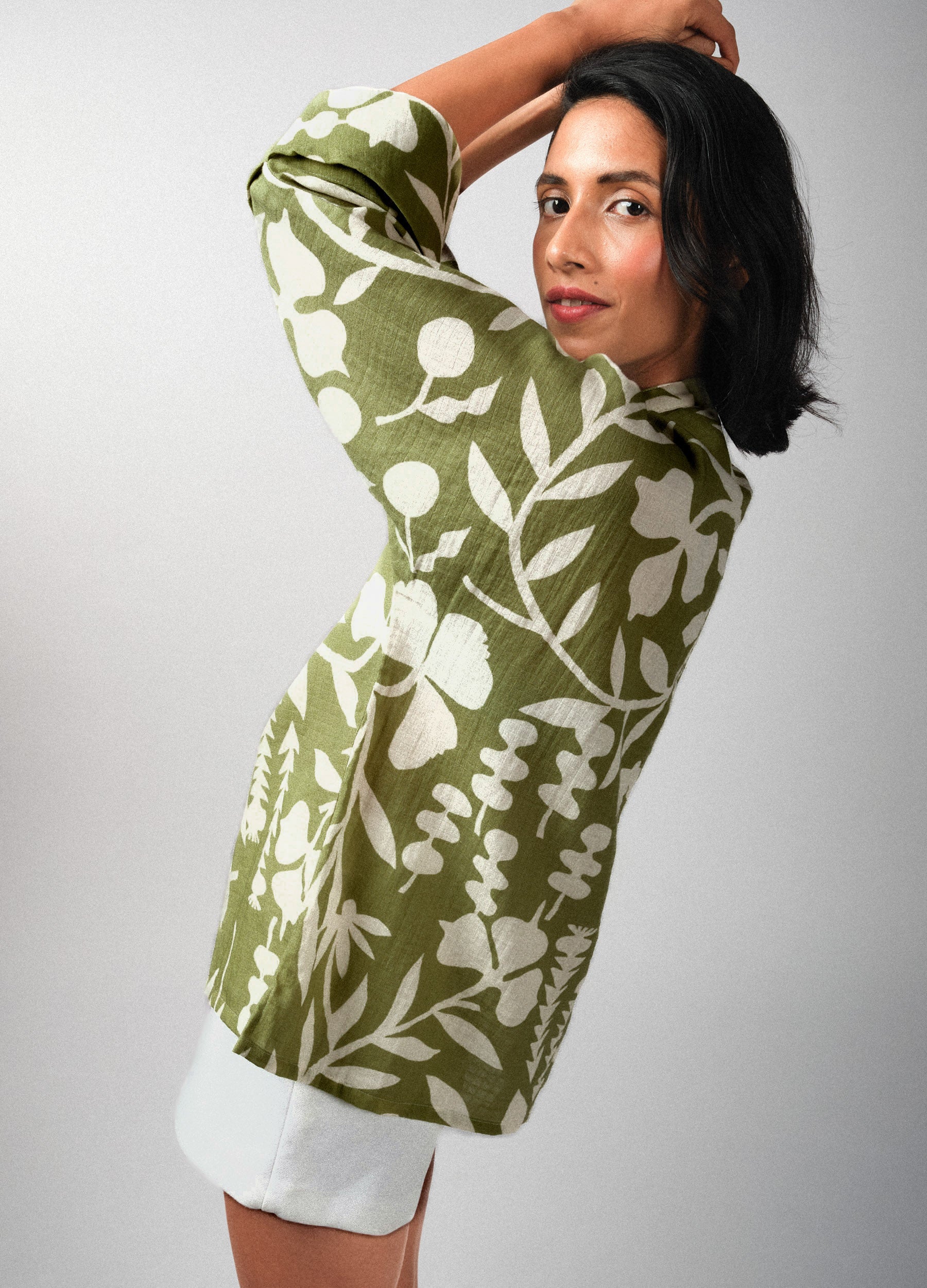 Matcha Garden Kimono Shirt
