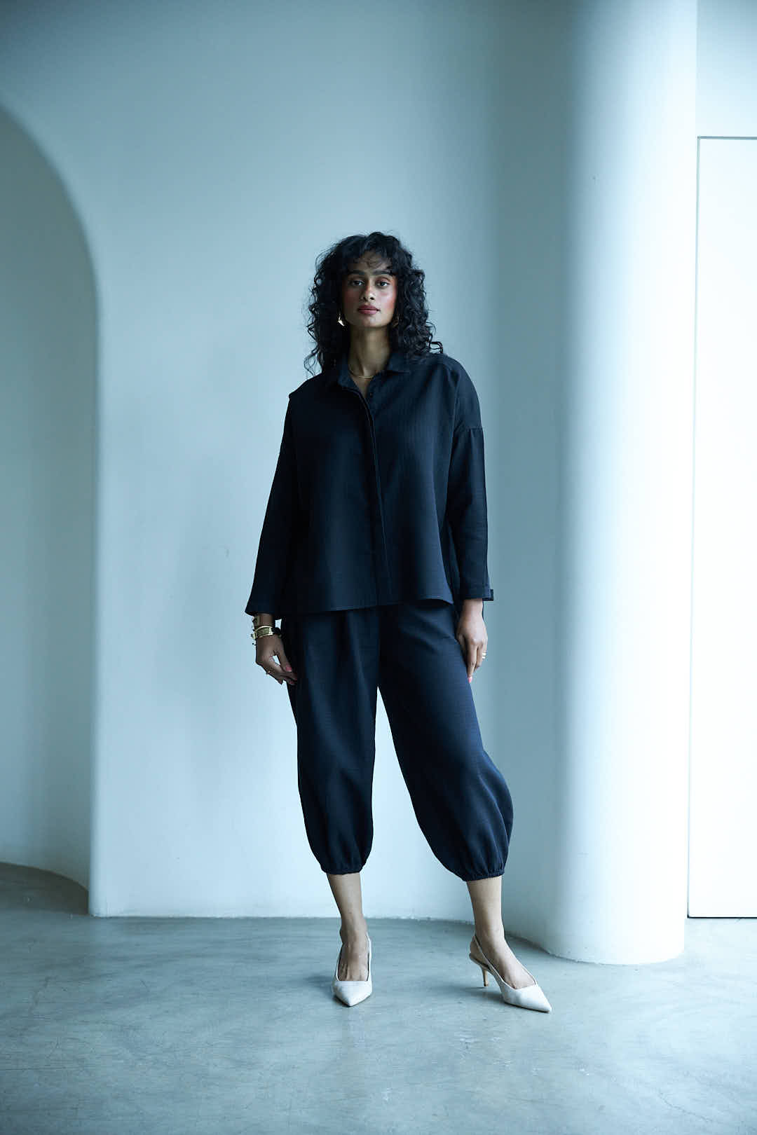 Noir Side-Slit Shirt