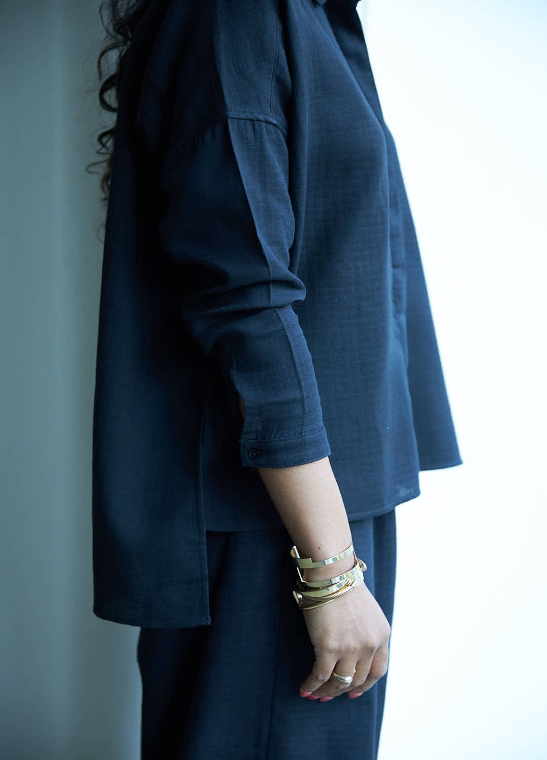 Noir Side-Slit Shirt