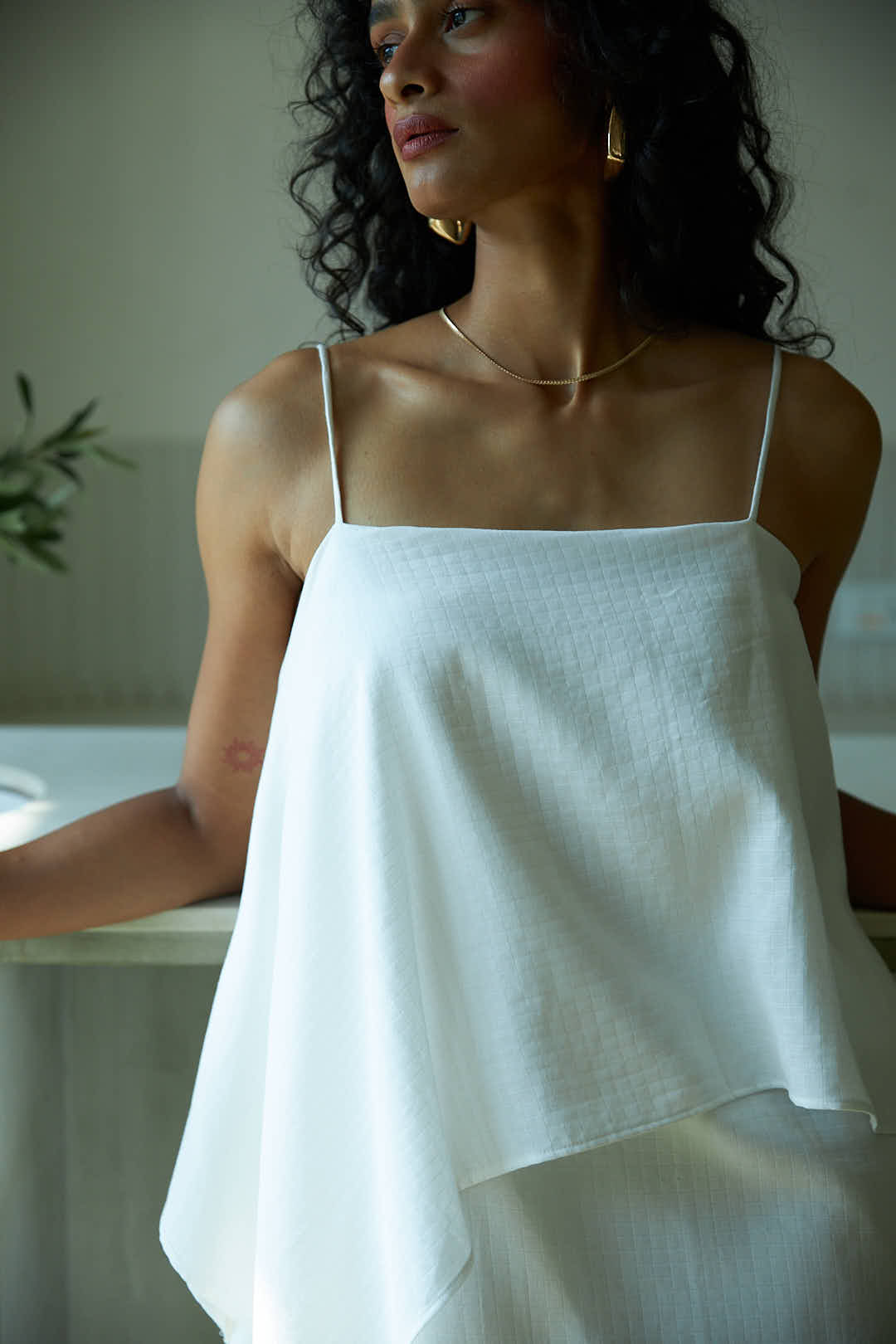 Blanc Scarf Dress