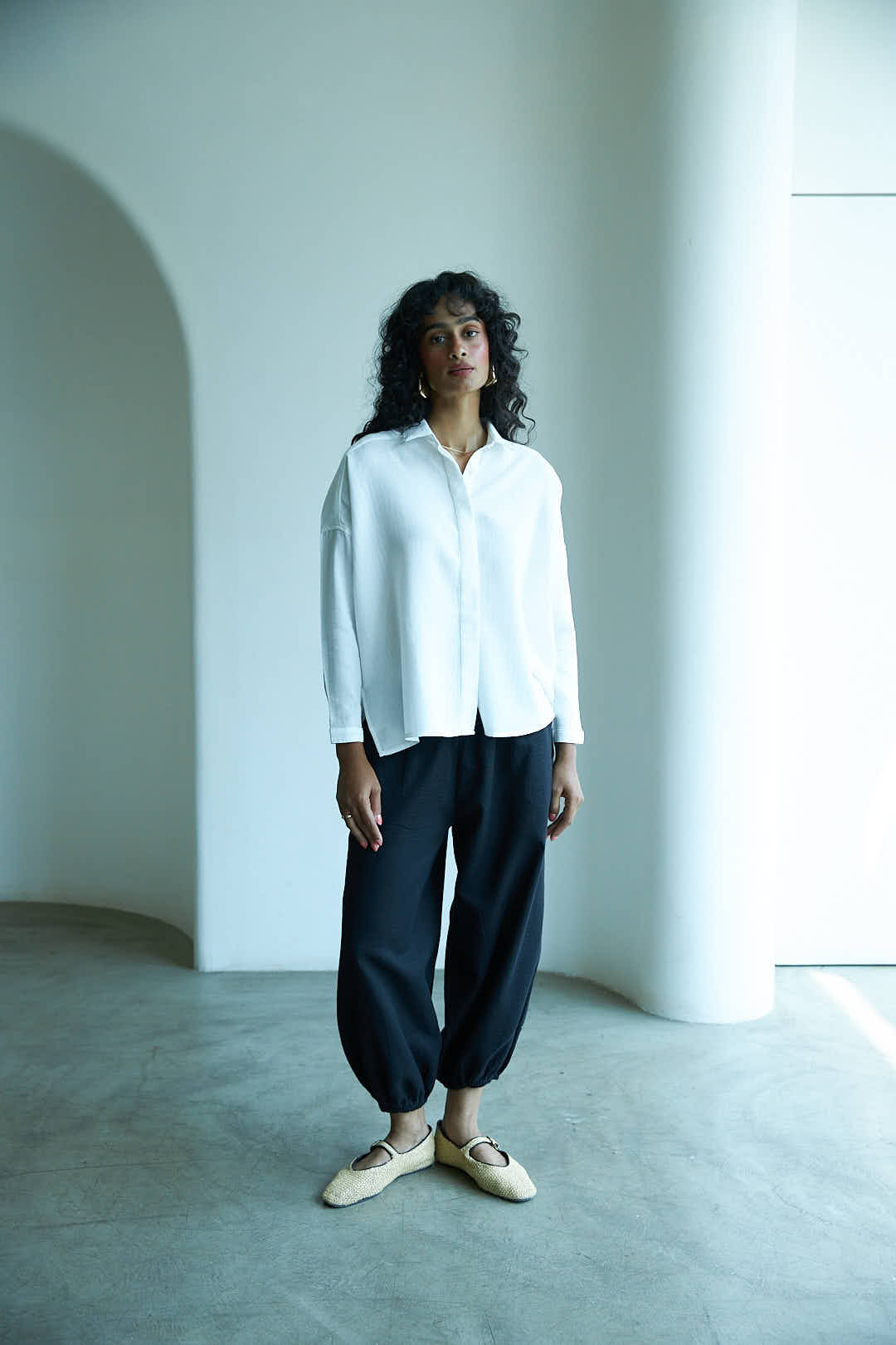 Blanc Side-Slit Shirt