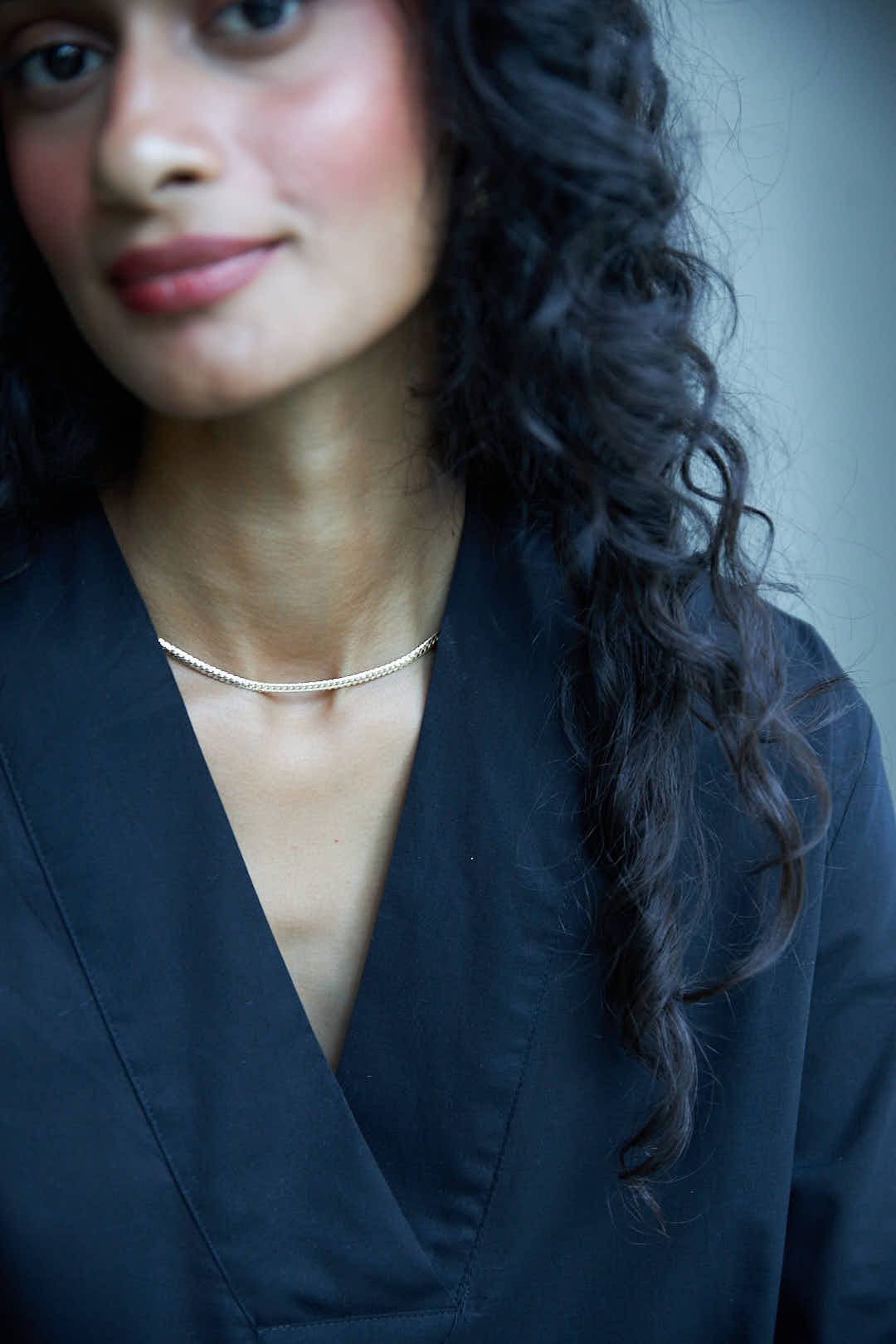 Noir V-Neck Blouse