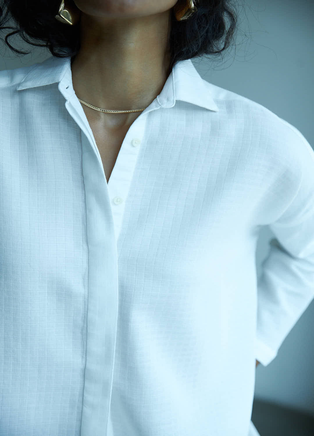 Blanc Side-Slit Shirt