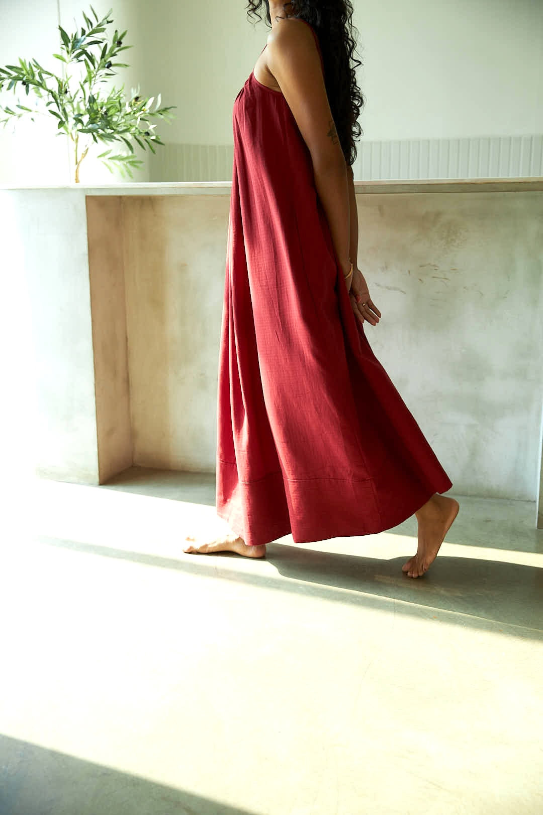 Cherry Gathered Maxi