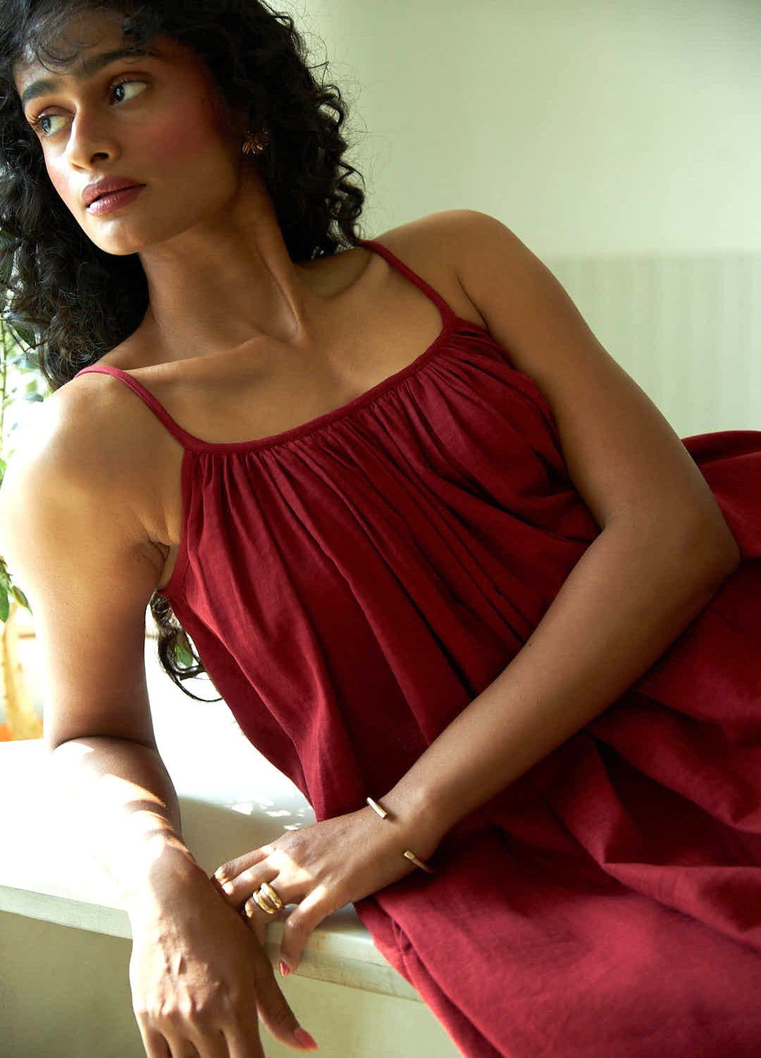 Cherry Gathered Maxi
