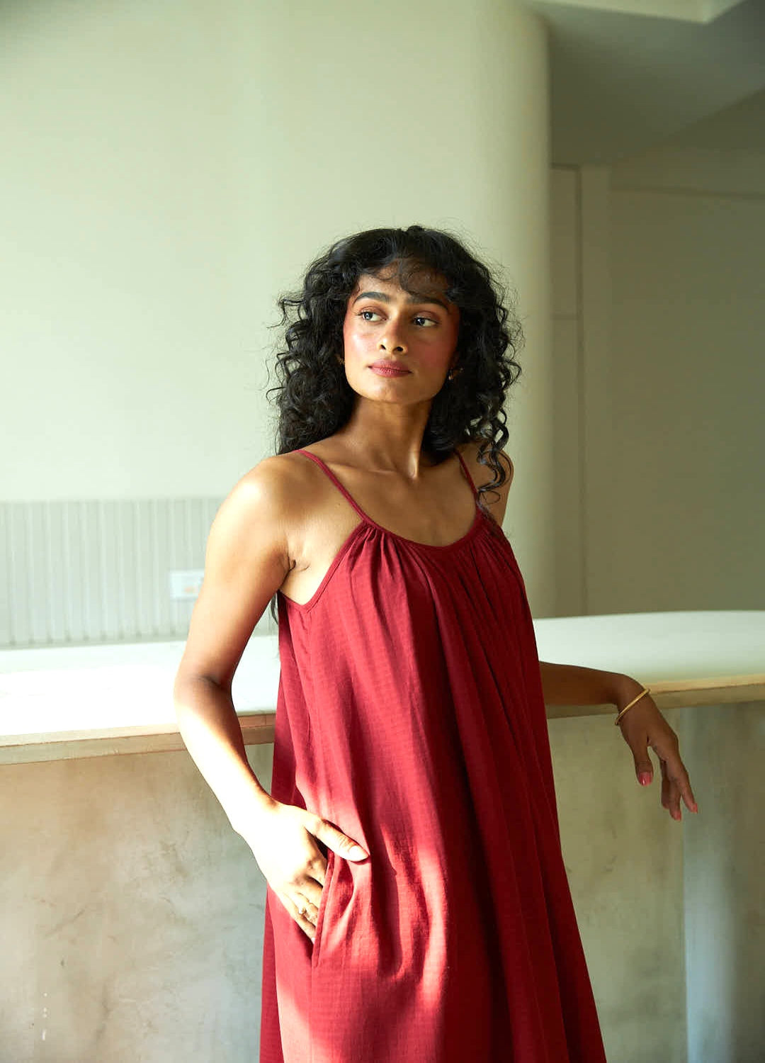 Cherry Gathered Maxi