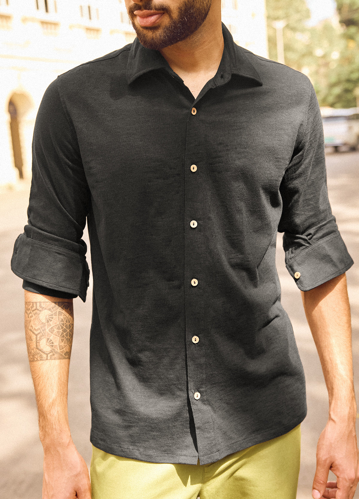 Noir Slub Knit Shirt