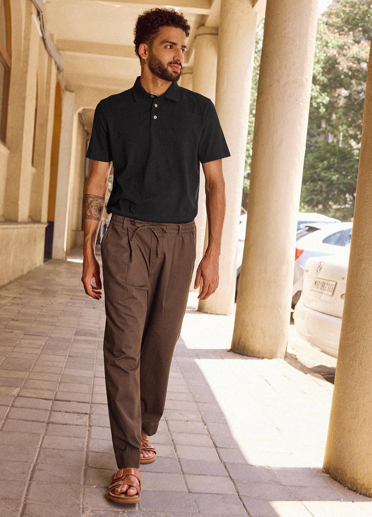 Noir Slub Polo