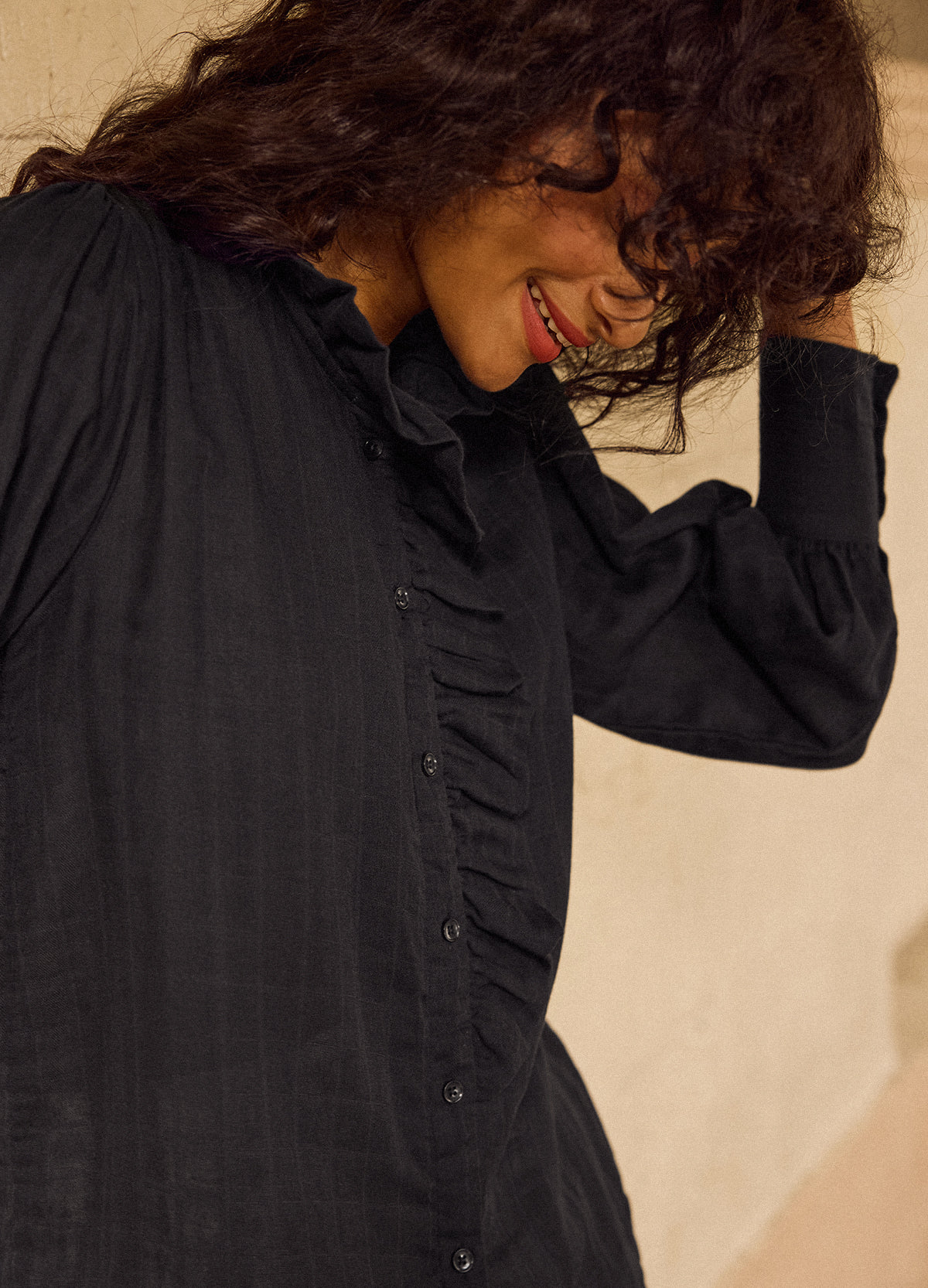 Noir Ruffle Shirt