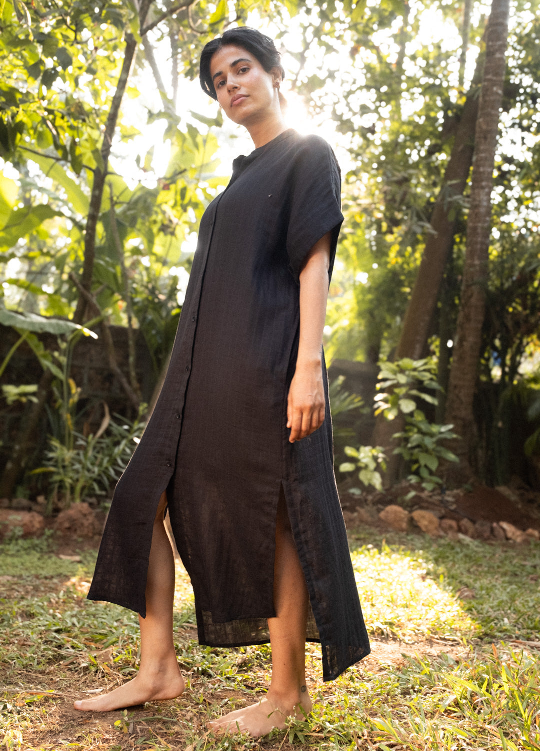Noir Shirt Kaftan