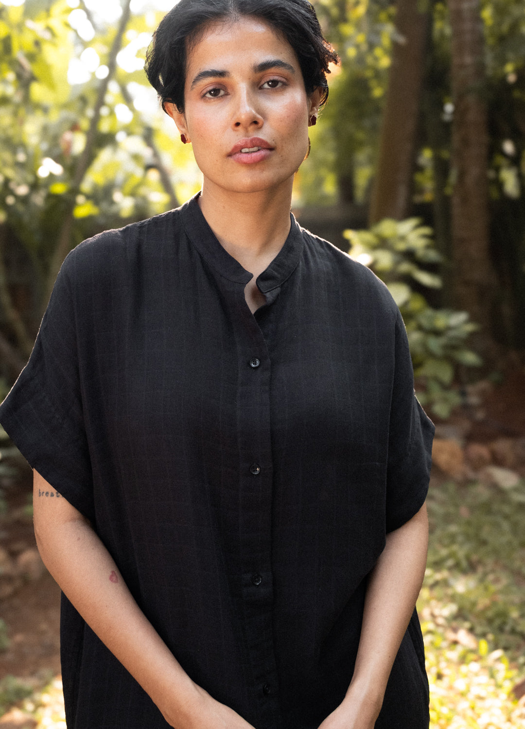 Noir Shirt Kaftan