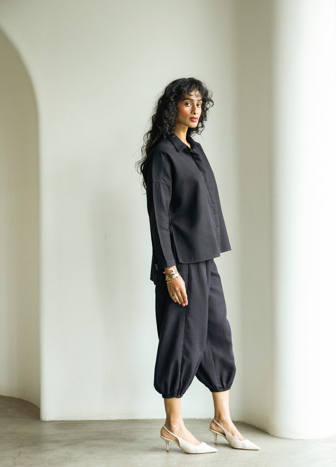 Noir Side-Slit Shirt