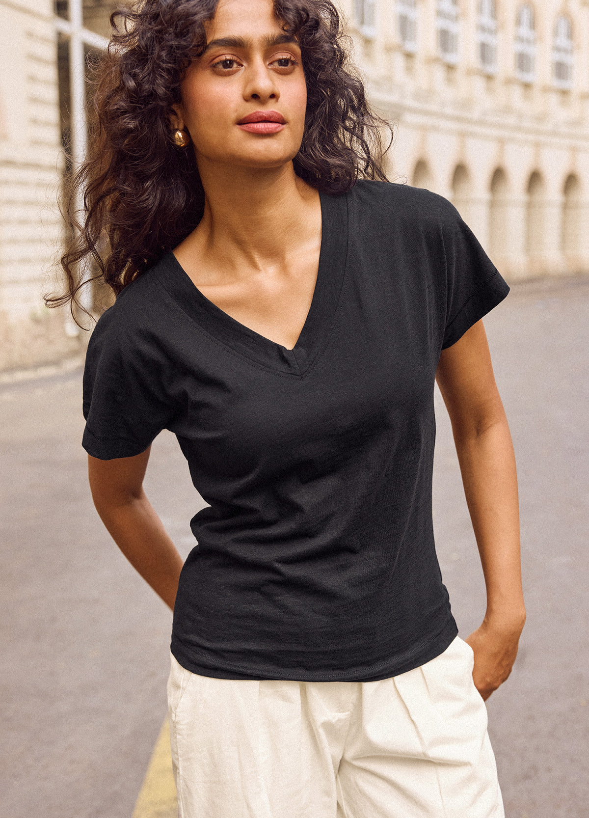 Noir V-Neck Tee