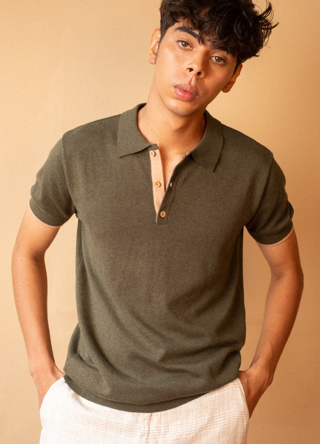 Olive Athletic Knit Polo