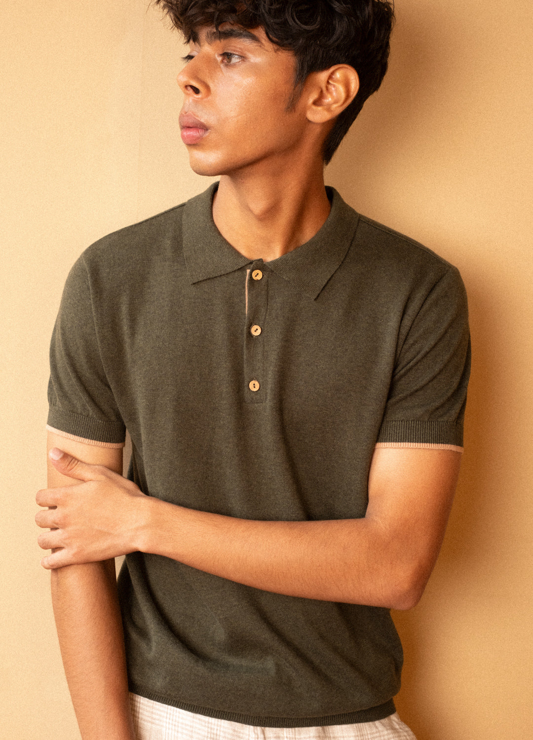 Olive Athletic Knit Polo