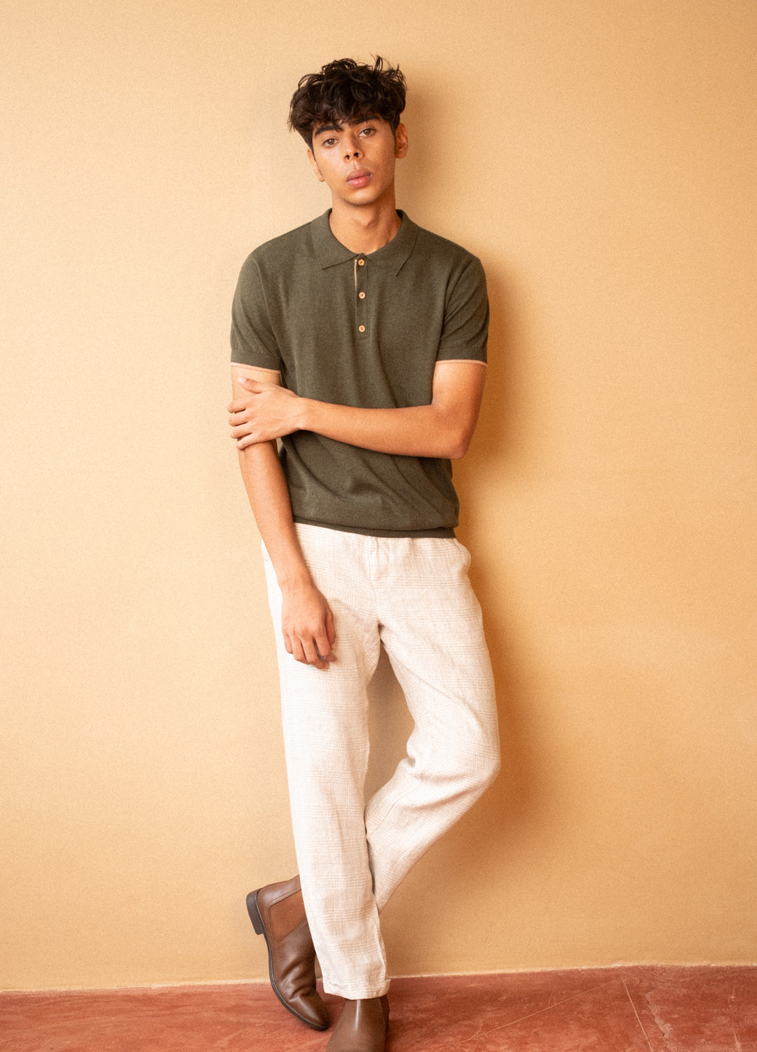 Olive Athletic Knit Polo