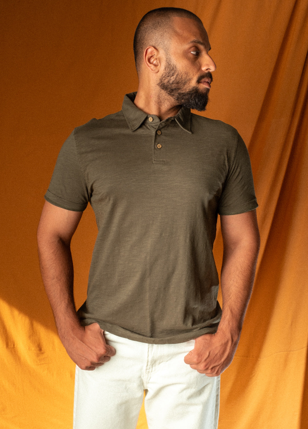 Olive Slub Polo