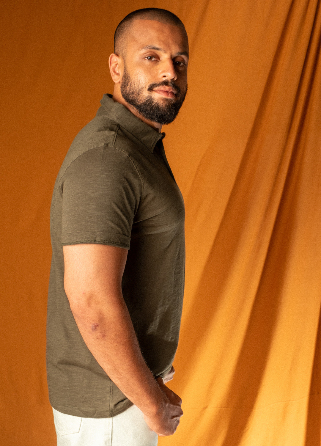 Olive Slub Polo