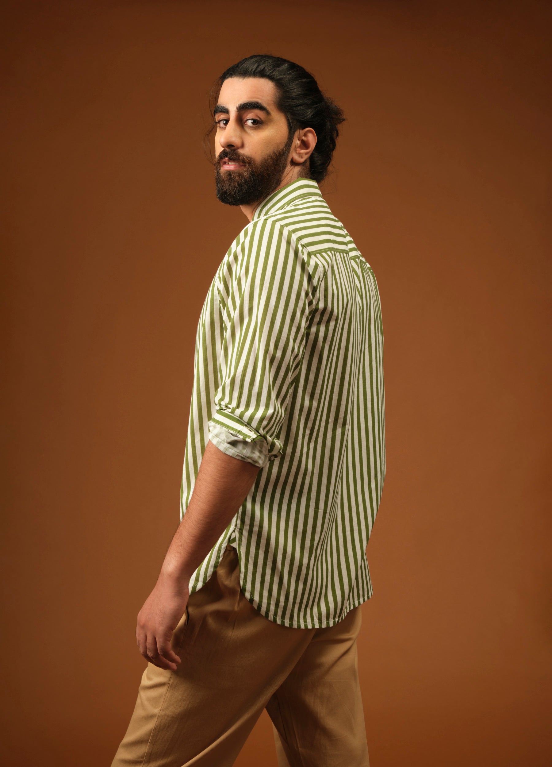 Olive Stripe Everyday Shirt