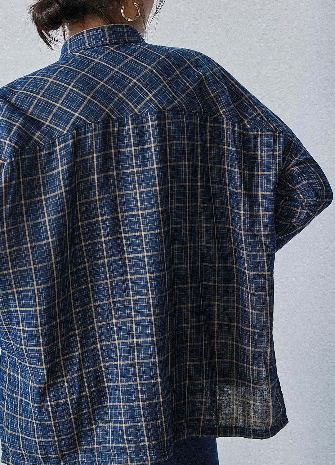 Plaid Side-Slit Shirt