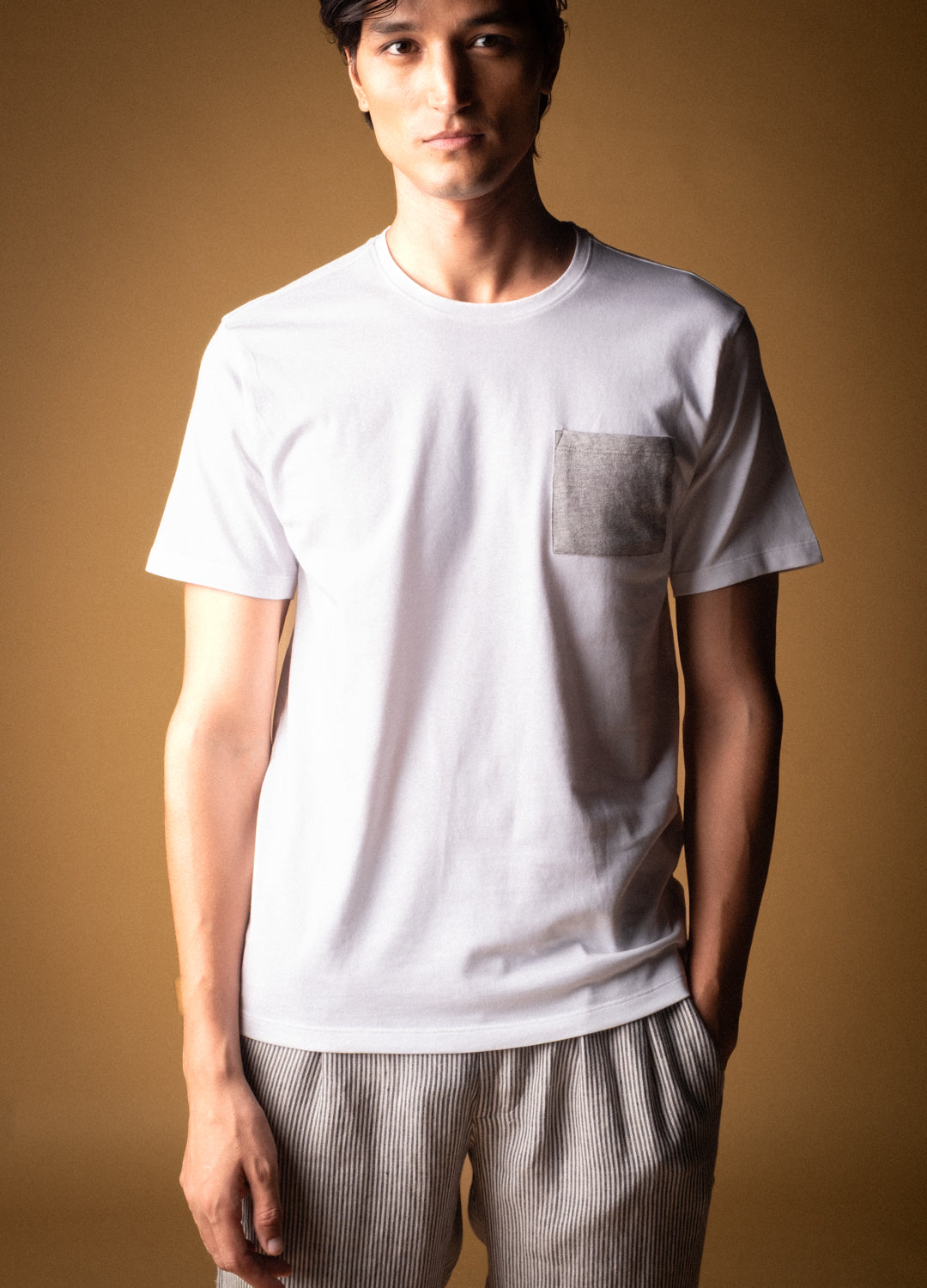 White Organic Cotton Pocket T-shirt For Men Online