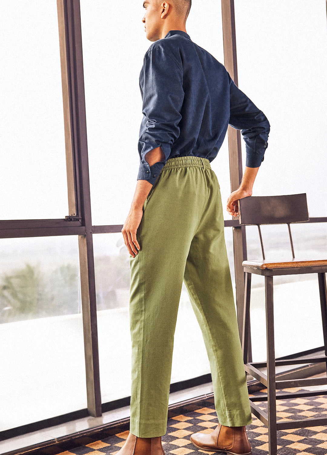 The Feroz-Rafi Men Linen Pants and Shirt Set Online