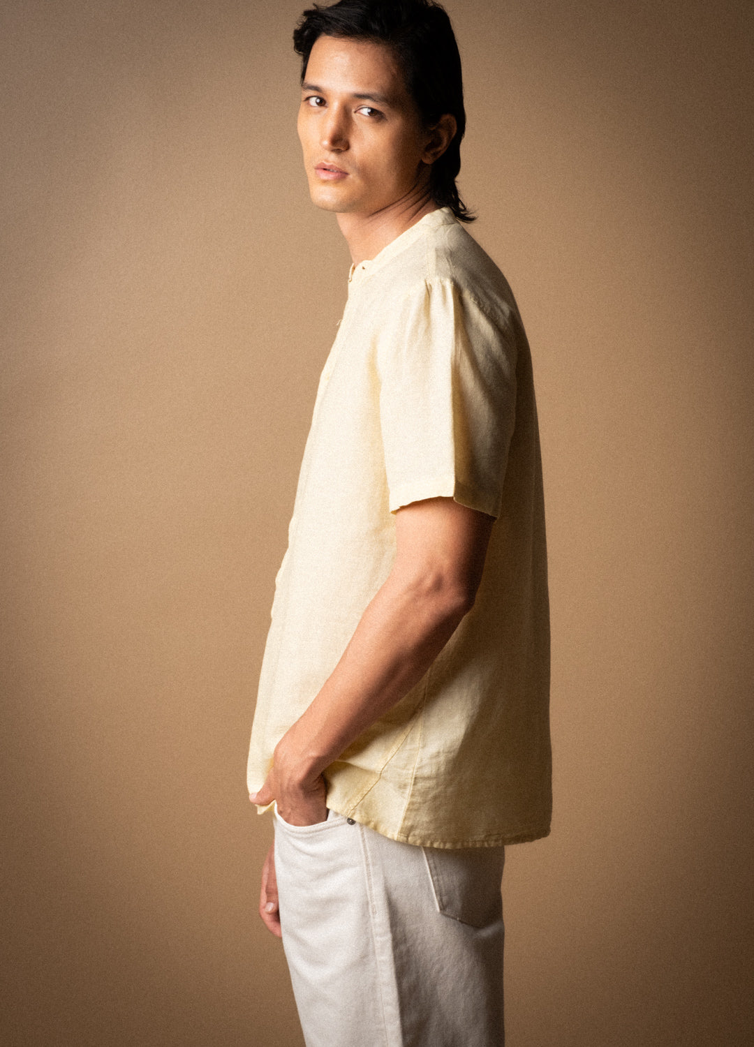 Rahman Linen Shirt In Mustard